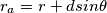r_a=r+dsin\theta