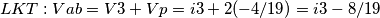 LKT:Vab=V3+Vp=i3+2(-4/19)=i3-8/19