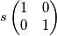 s \begin{pmatrix}
1 &0 \\ 
0 & 1
\end{pmatrix}