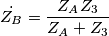 \dot{Z_B} = \frac{Z_A Z_3}{Z_A + Z_3}