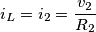 i_L =i_2= \frac {v_2}  {R_2}