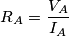R_A=\frac{V_A}{I_A}