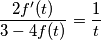 \frac{2f'(t)}{3-4f(t)}=\frac{1}{t}