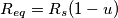 R_{eq} = R_s(1-u) R_{eq} = R_s(1-u)