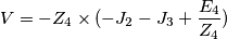 V=-Z_4\times (-J_2-J_3+\frac{E_4}{Z_4})