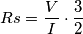Rs=\frac{V}{I} \cdot \frac{3}{2} Rs=\frac{V}{I} \cdot \frac{3}{2}