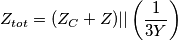 Z_{tot}=(Z_{C}+Z)||\left( \frac{1}{3Y} \right)