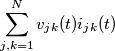 \sum_{j,k=1}^{N}v_{jk}(t)i_{jk}(t)