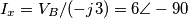 I_x=V_B/(-j3)=6\angle-90 I_x=V_B/(-j3)=6\angle-90