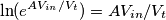 \ln(e^{AV_{in}/V_t}) = AV_{in}/V_t