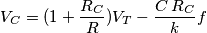 V_C=(1+\frac{R_C}{R})V_T-\frac{C \,R_C}{k}f