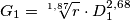 {G_1}=\sqrt[1,87]{r} \cdot D_{1}^{2,68}