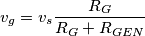v_g=v_s \frac{R_G}{R_G+R_{GEN}}