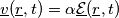 \underline{v}(\underline{r},t)=\alpha \mathcal{\underline{E}}(\underline{r},t)
