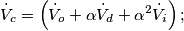 \dot V_c = \left( \dot V_o + \alpha \dot V_d + \alpha^2 \dot V_i \right);