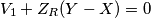 V_1+Z_R(Y-X)=0