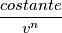 \frac{costante}{v^{n}}