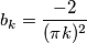 b_k = \frac{-2} {(\pi k)^2}