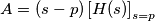 A=(s-p)\left[H(s)\right]_{s=p}