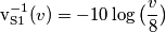 \text{v}^{-1}_{\text{S1}}(v)=-10\log{\big(\frac{v}{8}\big)} \text{v}^{-1}_{\text{S1}}(v)=-10\log{\big(\frac{v}{8}\big)}