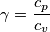 \gamma = \frac{c_p}{c_v}