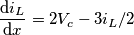 \[\frac{\mathrm{d} i_L}{\mathrm{d} x}=2V_c-3i_L/2\]