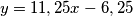y=11,25x-6,25