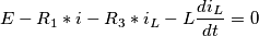 E-R_1*i-R_3*i_L-L\frac{di_L}{dt}=0