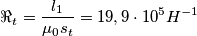 \Re_t=\frac{l_1}{\mu_0s_t}=19,9\cdot 10^{5}H^{-1}