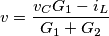 v=\frac{v_{C}G_{1}-i_{L}}{G_{1}+G_{2}}