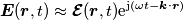 \boldsymbol{E}(\boldsymbol{r},t) \approx \boldsymbol{\mathcal{E}}(\boldsymbol{r},t)\text{e}^{\text{j}(\omega t - \boldsymbol{k}\cdot\boldsymbol{r})}