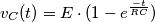 v_C(t)=E \cdot (1-e^{ \frac {-t}{RC}}) v_C(t)=E \cdot (1-e^{ \frac {-t}{RC}})