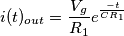 i(t)_{out}={V_g\over R_1}e^{-t\over CR_1}