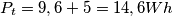 P_{t} =9,6 + 5 = 14,6 Wh P_{t} =9,6 + 5 = 14,6 Wh