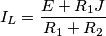I_{L}=\frac{E+R_{1}J}{R_{1}+R_{2}}