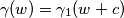 \gamma(w) = \gamma_1(w+c)
