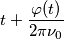 t + \frac{\varphi(t)}{2\pi\nu_0} t + \frac{\varphi(t)}{2\pi\nu_0}