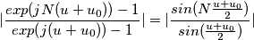 |\frac{exp(jN(u+u_0))-1}{exp(j(u+u_0))-1}|=| \frac{sin(N\frac{u+u_0}{2})}{sin(\frac{u+u_0}{2})}|