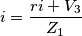 i=\frac{ri+V_3}{Z_1}