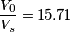 \frac{V_0}{V_s}=15.71