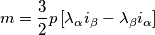 \[m=\frac{3}{2}p\left [ \lambda _{\alpha }i_{\beta }- \lambda _{\beta }i_{\alpha }\right ]\]