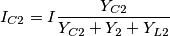 I_{C2}=I\frac{Y_{C2}}{Y_{C2}+Y_2+Y_{L2}} I_{C2}=I\frac{Y_{C2}}{Y_{C2}+Y_2+Y_{L2}}