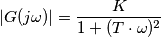 \left |G(j \omega)  \right |=\frac{K}{1+(T \cdot \omega)^2}