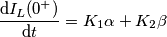 \frac{\mathrm{d} I_{L}(0^+)}{\mathrm{d} t}=K_{1}\alpha + K_{2}\beta