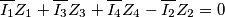 \overline{I_1}Z_1 + \overline{I_3}Z_3 +\overline{I_4}Z_4 -\overline{I_2}Z_2=0 \overline{I_1}Z_1 + \overline{I_3}Z_3 +\overline{I_4}Z_4 -\overline{I_2}Z_2=0