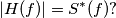 |H(f)| = S^*(f) ? |H(f)| = S^*(f) ?