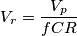 V_{r} = \frac{V_{p}}{fCR}
