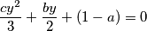 \frac{cy^2}{3}+\frac{by}{2}+(1-a)=0