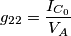 g_{22} = \frac{I_{C_0}}{V_A}