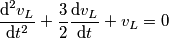 \frac{{{\text{d}}^{2}}{{v}_{L}}}{\text{d}{{t}^{2}}}+\frac{3}{2}\frac{\text{d}{{v}_{L}}}{\text{d}t}+{{v}_{L}}=0